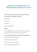 PORTAGE LEARNING BIOL 271&NewLine;MICROBIOLOGY MODULE 1 EXAM