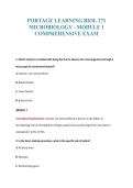 PORTAGE LEARNING BIOL 271&NewLine;MICROBIOLOGY - MODULE 1&NewLine;COMPREHENSIVE EXAM