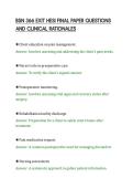 BSN 366 EXIT HESI FINAL PAPER QUESTIONS&NewLine;AND CLINICAL RATIONALES&NewLine;