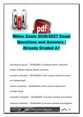MBLEx Exam 2026&sol;2027 &vert; 100&plus; Questions & Answers &vert; Anatomy&comma; Kinesiology&comma; Muscles&comma; Joints&comma; Nervous System & Pathology