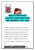 MBLEx Exam Coach 2026&sol;2027 &vert; 400&plus; Questions & Answers &vert; Anatomy&comma; Kinesiology&comma; Pathology&comma; Massage Techniques&comma; Ethics & Business