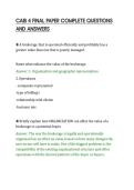 CAIB 4 FINAL PAPER COMPLETE QUESTIONS&NewLine;AND ANSWERS&NewLine;