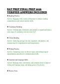SAT PREP FINAL PREP 2026&NewLine;VERIFIED ANSWERS INCLUDED&NewLine;