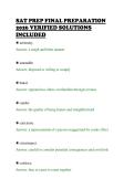SAT PREP FINAL PREPARATION&NewLine;2026 VERIFIED SOLUTIONS&NewLine;INCLUDED&NewLine;