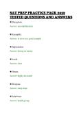 SAT PREP PRACTICE PACK 2026&NewLine;TESTED QUESTIONS AND ANSWERS&NewLine;