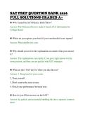 SAT PREP QUESTION BANK 2026&NewLine;FULL SOLUTIONS GRADED A&plus;