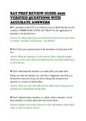SAT PREP REVIEW GUIDE 2026&NewLine;VERIFIED QUESTIONS WITH&NewLine;ACCURATE ANSWERS&NewLine;