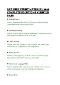 SAT PREP STUDY MATERIAL 2026&NewLine;COMPLETE SOLUTIONS VERIFIED&NewLine;PASS