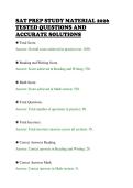 SAT PREP STUDY MATERIAL 2026&NewLine;TESTED QUESTIONS AND&NewLine;ACCURATE SOLUTIONS&NewLine;