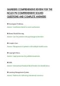 SAUNDERS COMPREHENSIVE REVIEW FOR THE&NewLine;NCLEX PN COMPREHENSIVE SOLVED&NewLine;QUESTIONS AND COMPLETE ANSWERS&NewLine;