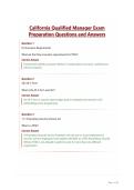 California Qualified Manager Exam&NewLine;Preparation Questions and Answers