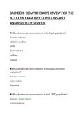 SAUNDERS COMPREHENSIVE REVIEW FOR THE&NewLine;NCLEX PN EXAM PREP QUESTIONS AND&NewLine;ANSWERS FULLY VERIFIED
