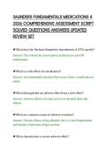 SAUNDERS FUNDAMENTALS MEDICATIONS 4&NewLine;2026 COMPREHENSIVE ASSESSMENT SCRIPT&NewLine;SOLVED QUESTIONS ANSWERS UPDATED&NewLine;REVIEW SET