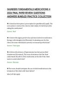 SAUNDERS FUNDAMENTALS MEDICATIONS 4&NewLine;2026 FINAL PAPER REVIEW QUESTIONS&NewLine;ANSWERS BUNDLED PRACTICE COLLECTION