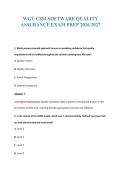 WGU C854 SOFTWARE QUALITY&NewLine;ASSURANCE EXAM PREP 2026&sol;2027