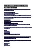 VTNE PRACTICE QUESTIONS WITH 100&percnt; ACCURATE ANSWERS