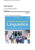 A Concise Introduction to Linguistics 6th Edition Test Bank by Bruce M&period; Rowe &ndash; Complete Chapters&comma; Questions & Verified Answers