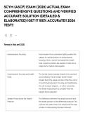 SCYM &lpar;ASCP&rpar; EXAM &lpar;2026&rpar; ACTUAL EXAM COMPREHENSIVE QUESTIONS AND VERIFIED ACCURATE SOLUTION &lpar;DETAILED & ELABORATED&rpar; &vert;GET IT 100&percnt; ACCURATE&excl;&excl; 2026 TEST&excl;&excl;