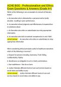 ACHE BOG - Professionalism and Ethics Exam Questions & Answers &lpar;Grade A&plus;&rpar;&period;docx&NewLine;&NewLine;