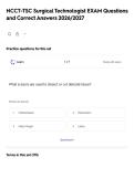 NCCT-TSC Surgical Technologist EXAM Questions and Correct Answers 2026&sol;2027