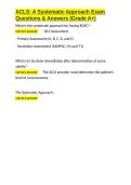 ACLS A Systematic Approach Exam Questions & Answers &lpar;Grade A&plus;&rpar;&period;docx&NewLine;&NewLine;