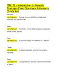 ITN 101 &ndash; Introduction to Network Concepts Exam Questions & Answers &lpar;Grade A&plus;&rpar;&period;docx&NewLine;&NewLine;