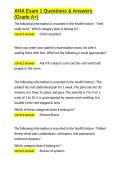 AHA Exam 1 Questions & Answers &lpar;Grade A&plus;&rpar;&period;docx&NewLine;&NewLine;