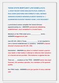 TEXAS STATE MORTUARY LAW EXAM &lpar;LATEST&rpar;                   &NewLine;&vert;&vert; MOST RECENT EXAM 2026&vert;2027ACTUAL COMPLETE  &NewLine;REAL EXAM QUESTIONS AND CORRECTLY WELL DEFINED &NewLine;ANSWERS &lpar;VERIFIED ANSWERS&rpar; ALREADY GRADED A&plus; &vert; &NewLine;GUARANTEED SUCCESS&excl;&excl; NEWEST EXAM &vert; JUST RELEASED&excl;&excl;