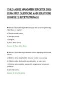 CHILD ABUSE MANDATED REPORTER 2026&NewLine;EXAM PREP QUESTIONS AND SOLUTIONS&NewLine;COMPLETE REVIEW PACKAGE&NewLine;