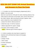 2026 HESI RN Exit Exam &lpar;Version 6&rpar; &vert; NGN Nursing Questions &vert; 2027 HESI Nursing Exit Exam Questions &lpar;Latest PDF Update&rpar; Questions and Correct Answers &lpar;Latest 2026 &sol; 2027 Update&rpar; Graded A&plus; Verified by Experts