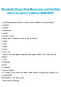 Wonderlic Exam &ndash; Test Questions and Verified Answers &vert; Latest Updated Study Guide 2026&sol;2027