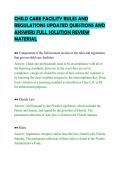 CHILD CARE FACILITY RULES AND&NewLine;REGULATIONS UPDATED QUESTIONS AND&NewLine;ANSWERS FULL SOLUTION REVIEW&NewLine;MATERIAL&NewLine;