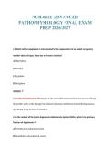 NUR-641E ADVANCED&NewLine;PATHOPHYSIOLOGY FINAL EXAM&NewLine;PREP 2026&sol;2027