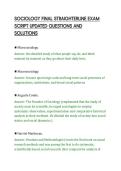 SOCIOLOGY FINAL STRAIGHTERLINE EXAM&NewLine;SCRIPT UPDATED QUESTIONS AND&NewLine;SOLUTIONS&NewLine;