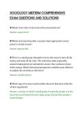 SOCIOLOGY MIDTERM COMPREHENSIVE&NewLine;EXAM QUESTIONS AND SOLUTIONS&NewLine;