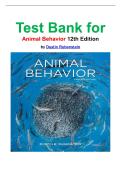 Test Bank for Animal Behavior 12th Edition by Dustin Rubenstein Complete Latest Updated Guide