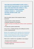 WGU D099 SALES MANAGEMENT EXAM &lpar;LATEST&rpar; &vert;&vert; &NewLine;MOST RECENT EXAM 2026&vert;2027 ACTUAL COMPLETE &NewLine;REAL EXAM QUESTIONS AND CORRECTLY WELL &NewLine;DEFINED ANSWERS &lpar;VERIFIED ANSWERS&rpar;  &NewLine;ALREADY GRADED A&plus;  &vert; GUARANTEED            &NewLine;SUCCESS&excl;&excl; NEWEST EXAM &vert; JUST             