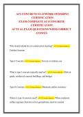 ACI Concrete Flatwork Finishing Certification Exam Study Guide