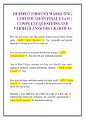 HubSpot Inbound Marketing Certification Final Exam Study Guide&NewLine;&NewLine;