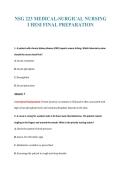 NSG 223 MEDICAL-SURGICAL NURSING&NewLine;I HESI FINAL PREPARATION