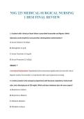 NSG 223 MEDICAL-SURGICAL NURSING&NewLine;1 HESI FINAL REVIEW