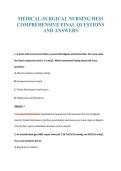 MEDICAL-SURGICAL NURSING HESI&NewLine;COMPREHENSIVE FINAL QUESTIONS&NewLine;AND ANSWERS