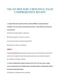 NSG 223 MED SURG 2 HESI FINAL EXAM&NewLine;COMPREHENSIVE REVIEW