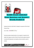 NCSBN NCLEX 2026&sol;2027 Exam Questions & Answers  &ndash; Fundamentals&comma; Pharmacology&comma; Med-Surg&comma; Maternity&comma; Pediatrics & Mental Health