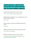 TANIUM ESSENTIALS CERTIFICATION&NewLine;EVALUATION TEST PAPER QUESTIONS&NewLine;AND SOLUTIONS VERIFIED COMPLETE