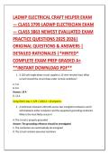 LADWP ELECTRICAL CRAFT HELPER EXAM &NewLine;&mdash; CLASS 3799 LADWP ELECTRICIAN EXAM &NewLine;&mdash; CLASS 3863 NEWEST EVALUATED EXAM &NewLine;PRACTICE QUESTIONS 2025 2026&vert; &NewLine;ORIGINAL QUESTIONS & ANSWERS &vert; &NewLine;DETAILED RATIONALES &vert;&ast;HINTED&ast; &NewLine;COMPLETE EXAM PREP GRADED A&plus; &NewLine;&ast;&ast;INSTANT DOWNL