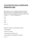 TCOLE PRACTICE EXAM 23 CERTIFICATION&NewLine;PREPARATION GUIDE