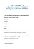 NUR 611 ADVANCED&NewLine;PATHOPHYSIOLOGY FINAL EXAM&NewLine;PREP QUESTIONS AND ANSWERS