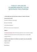 NUR 611 ADVANCED&NewLine;PATHOPHYSIOLOGY EXAM&NewLine;QUESTIONS AND ANSWERS