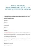 NUR 611 ADVANCED&NewLine;PATHOPHYSIOLOGY FINAL EXAM&NewLine;REVIEW QUESTIONS AND ANSWERS